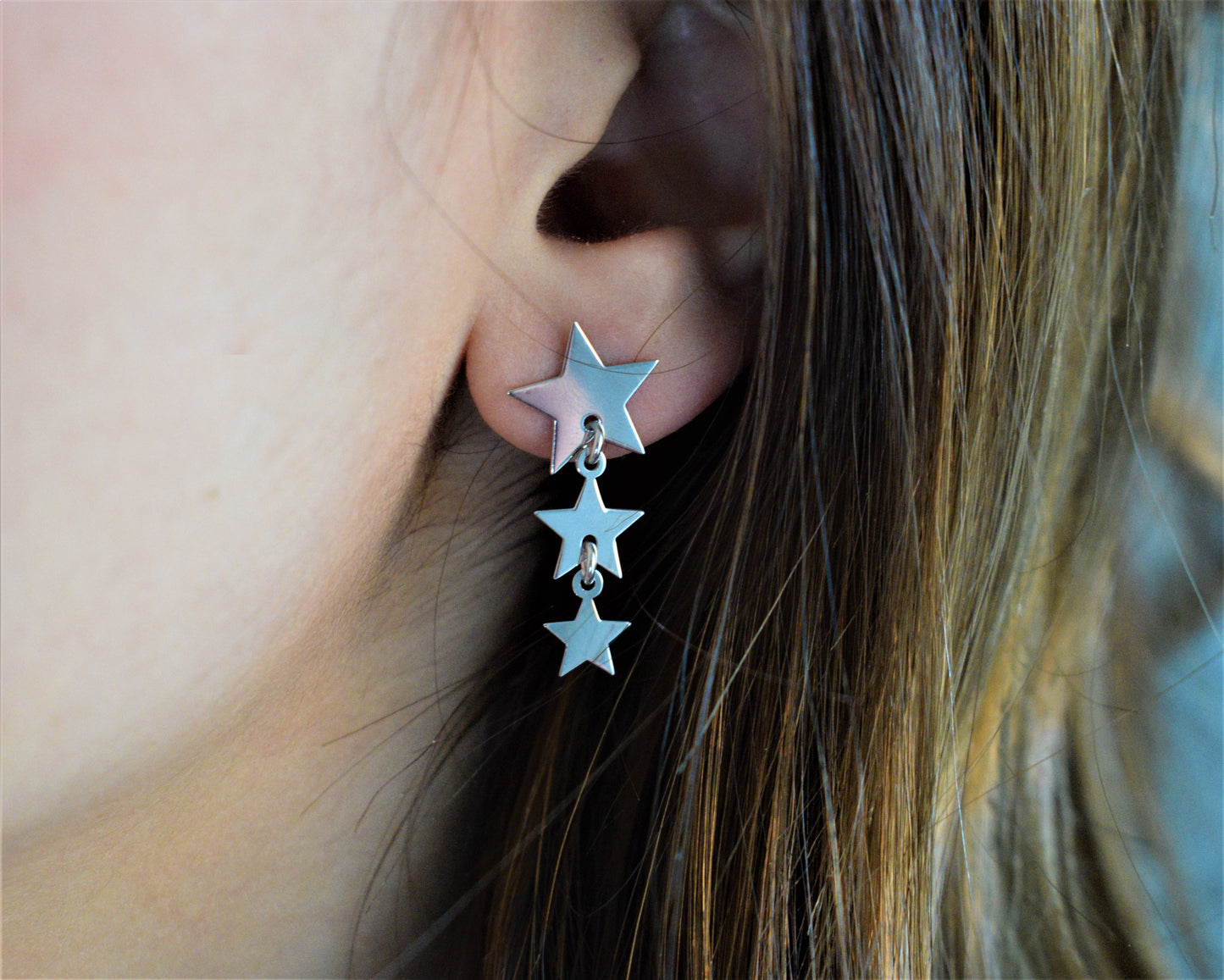 Orecchini Tre stelle pendenti
