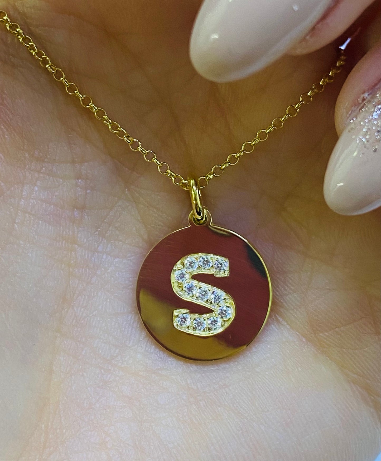 Collana con letterina zirconata