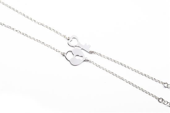 Bracciale spezzato cuore e chiave