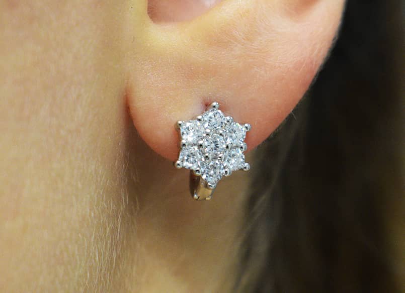 Orecchini Circle indossati.