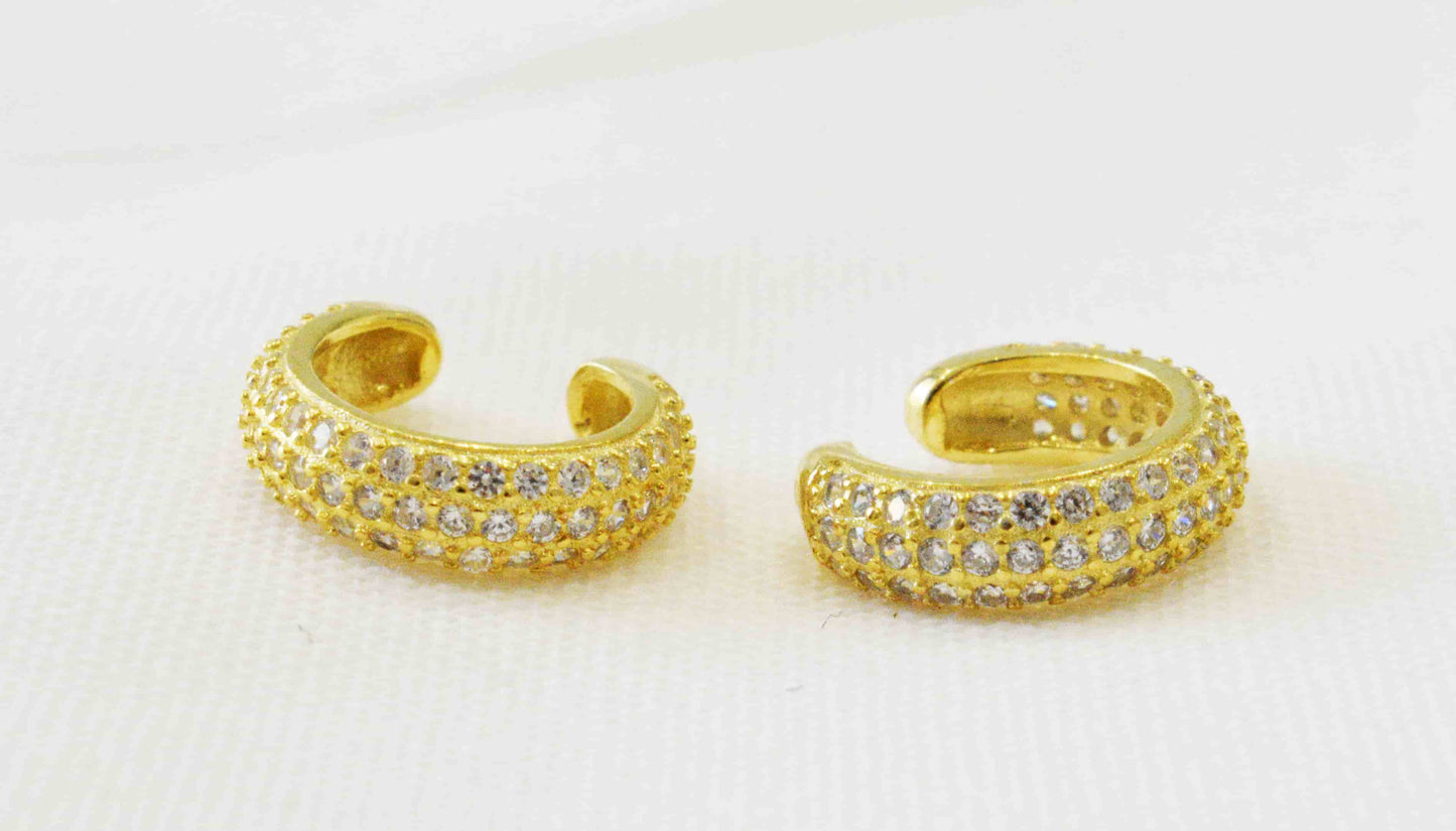 Earcuff bombati in argento 925 colorazione placcato oro.