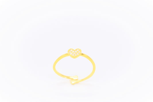Anello cuore zirconato