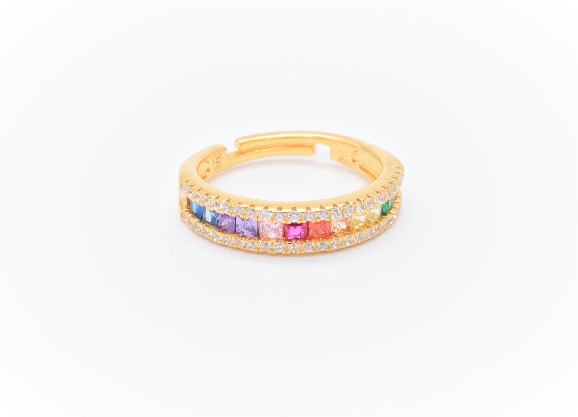 anello fascetta con zirconi