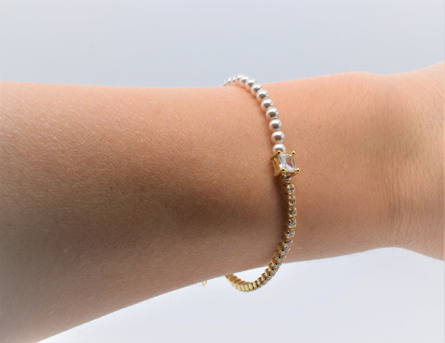 Bracciale Perline con Tennis