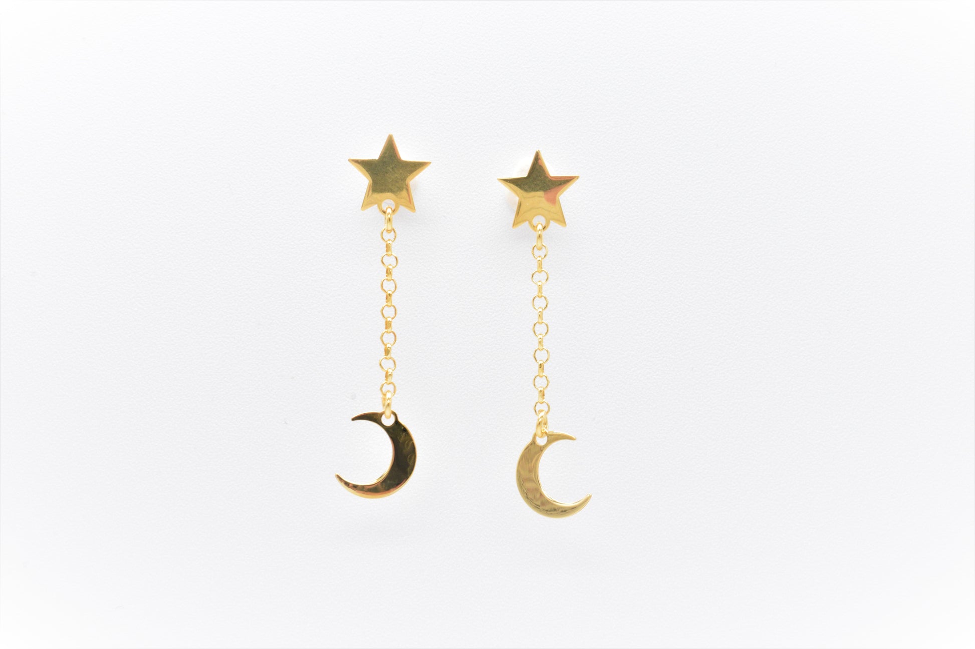 Orecchini pendenti stella e mezza luna