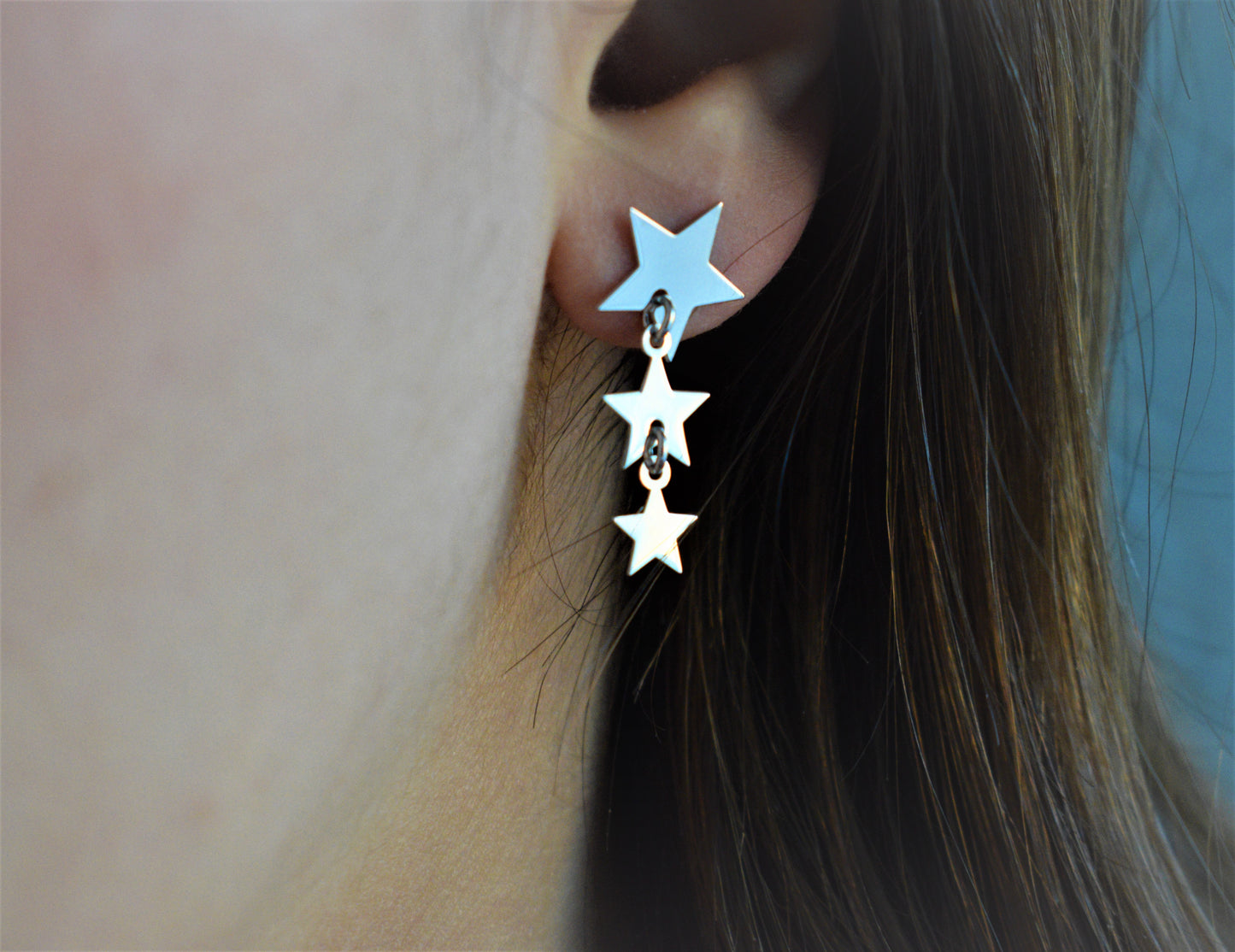 Orecchini Tre stelle pendenti