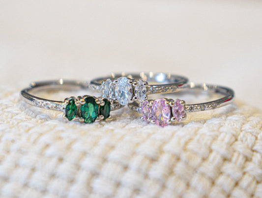 Anelli tris princess con base Argento 925