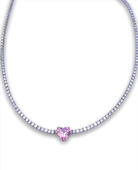 Choker love rosa