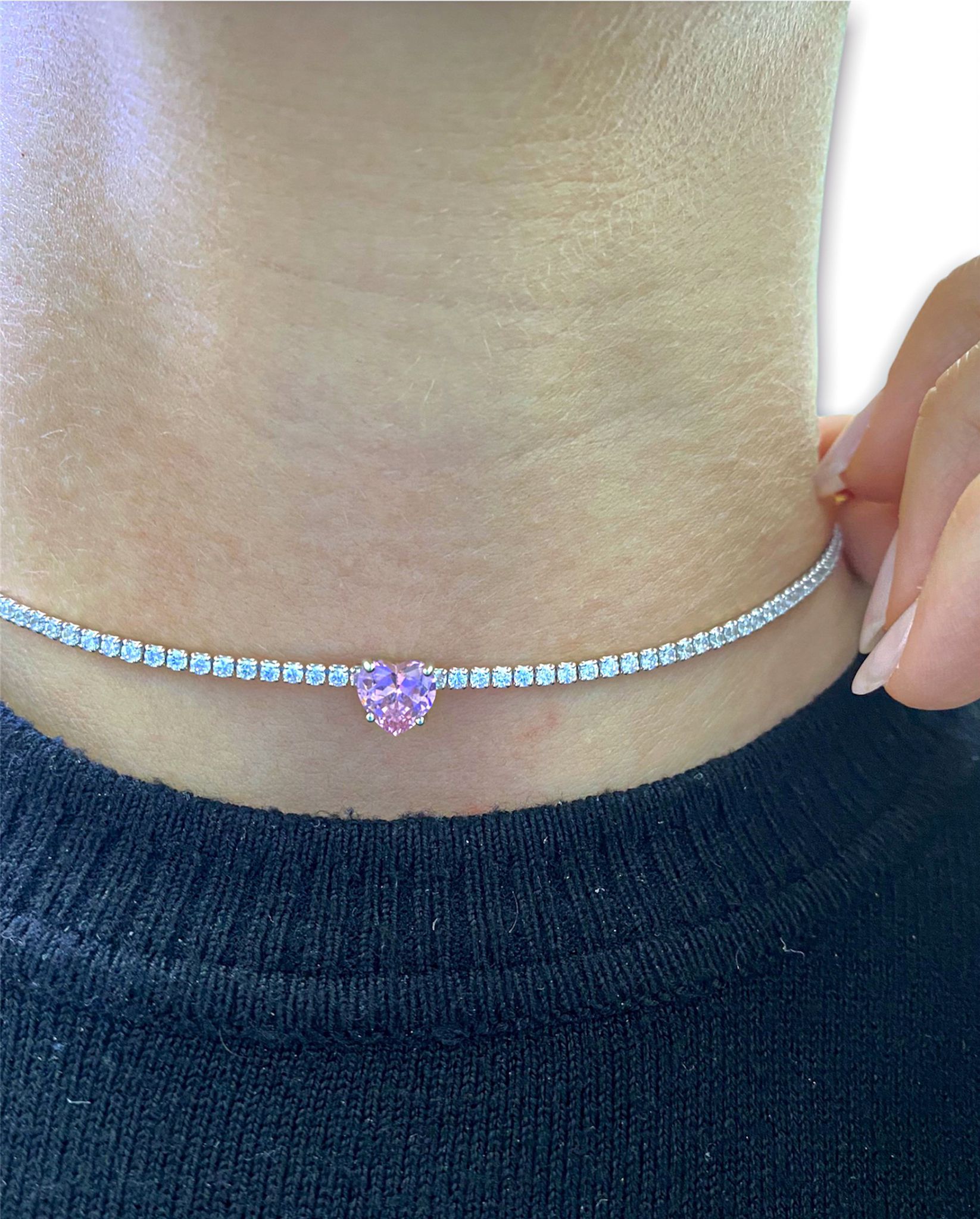 Choker love rosa