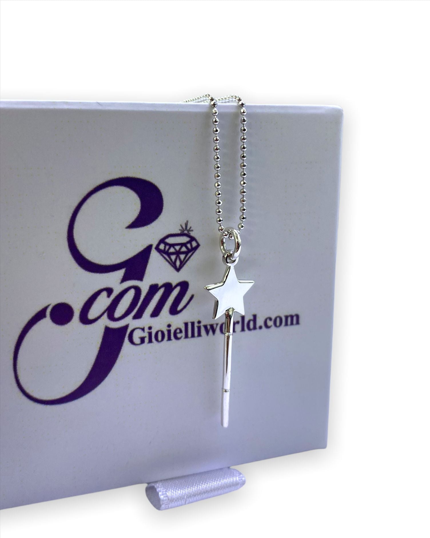 Collana Bacchetta magica in argento 925 , disponibile anche placcata in oro o rosé.
