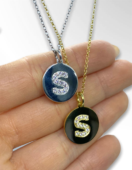 Collana con letterina zirconata