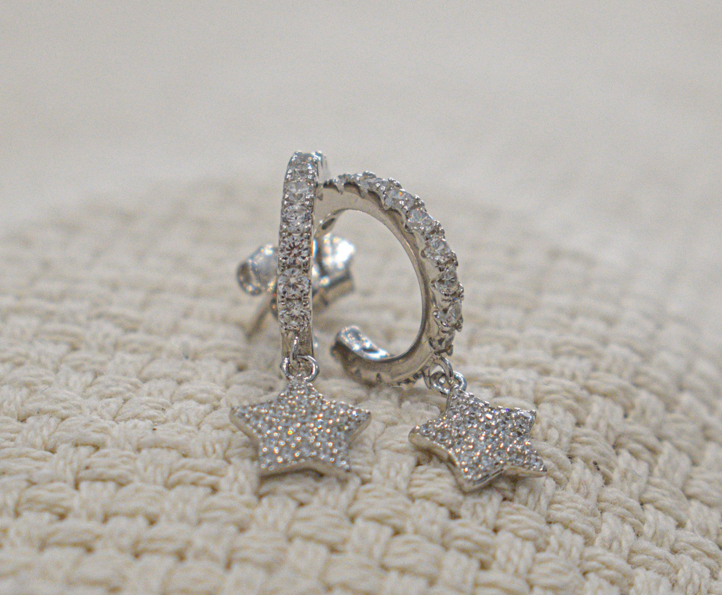 orecchini zirconati con stelline colorazione silver