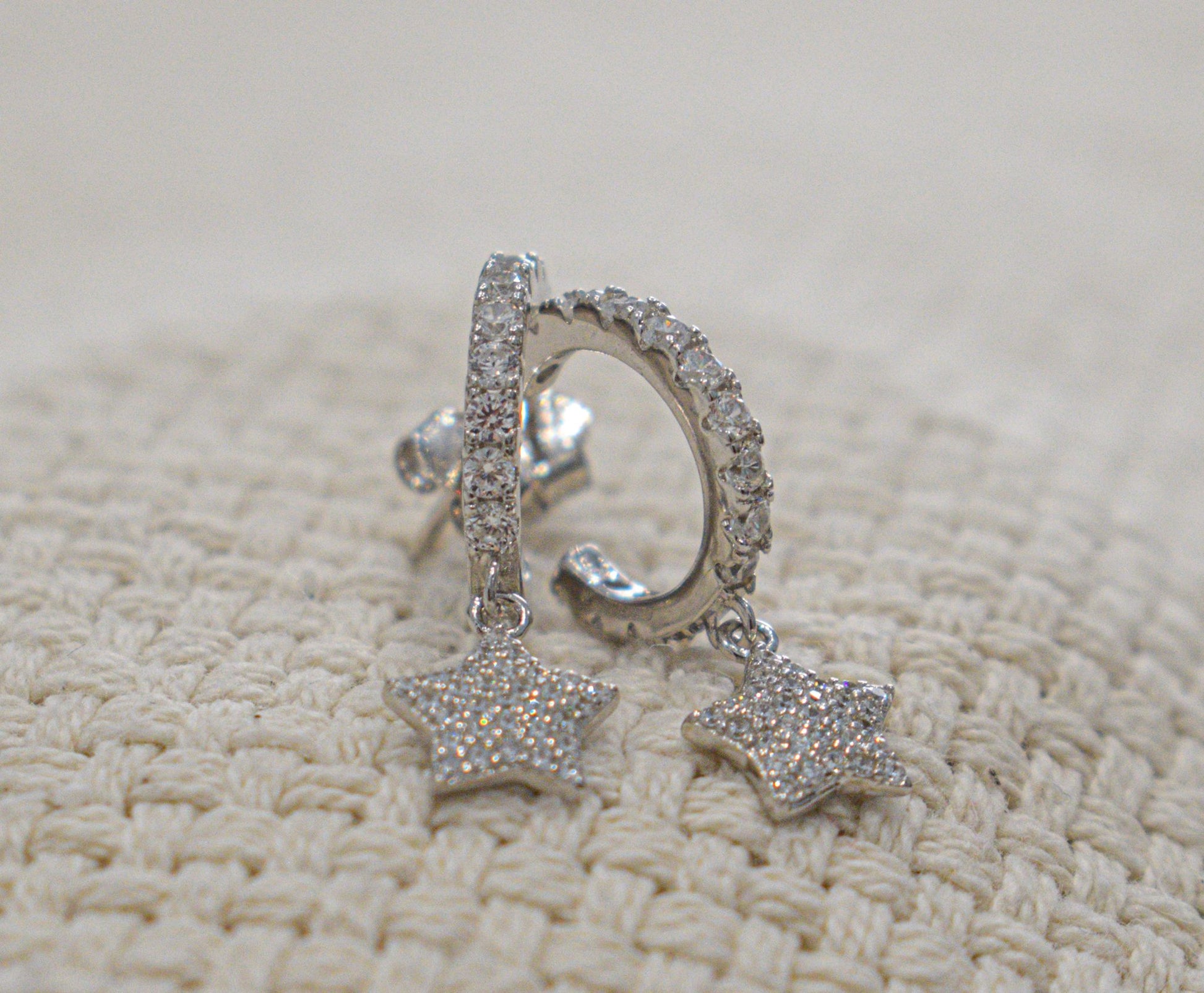 orecchini zirconati con stelline colorazione silver