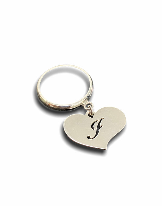 Anello cuore pendente