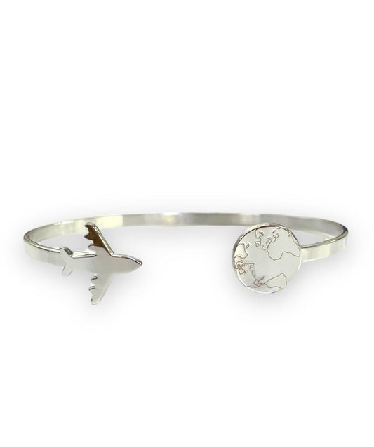 Bracciale con mondo e aereo