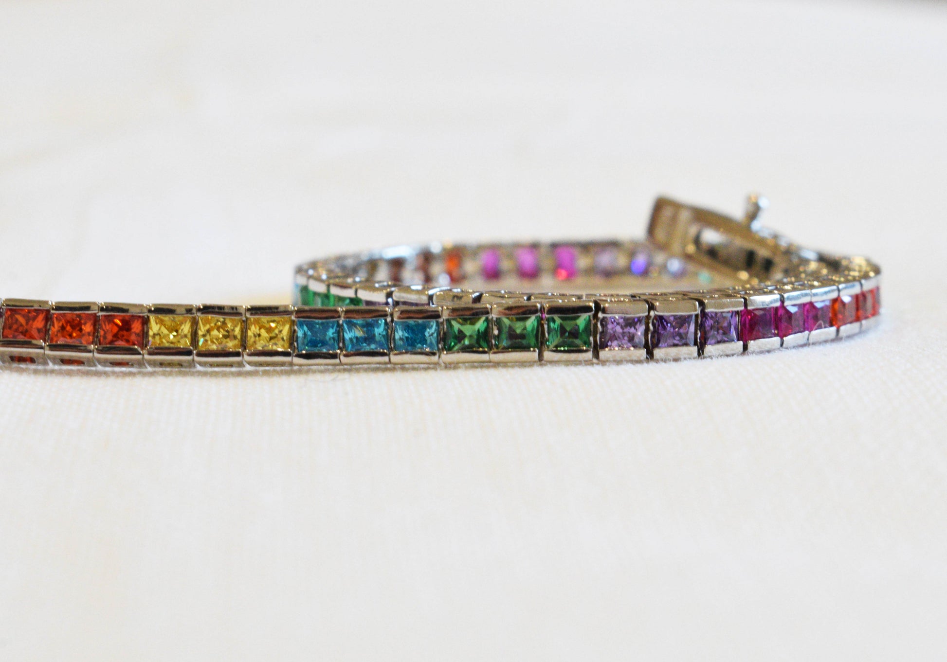 Bracciale tennis rainbow silver