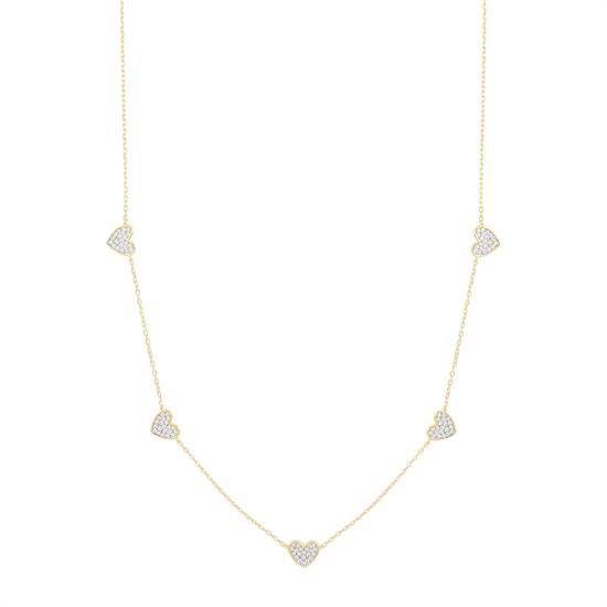 Collana cinque cuori