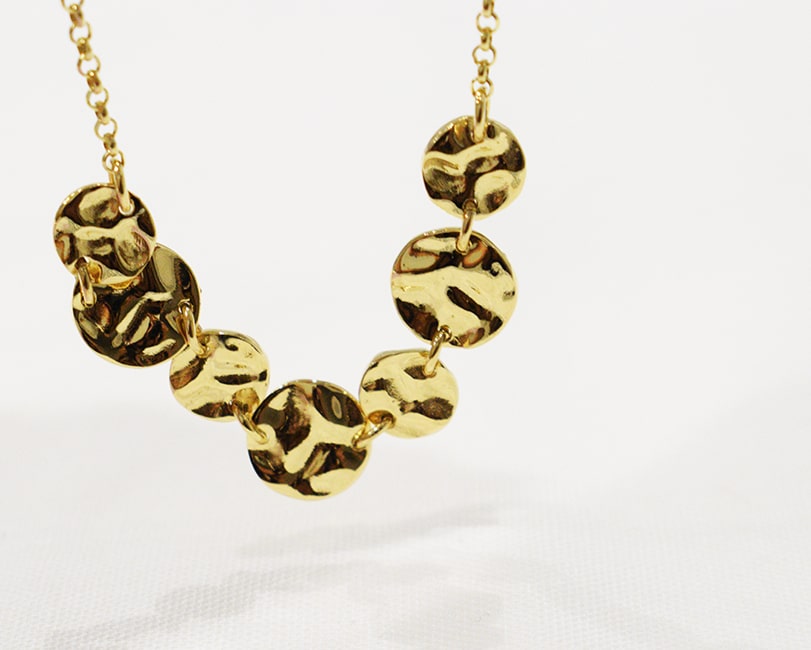Collana Golden con cerchietti in argento 925 placcati oro.