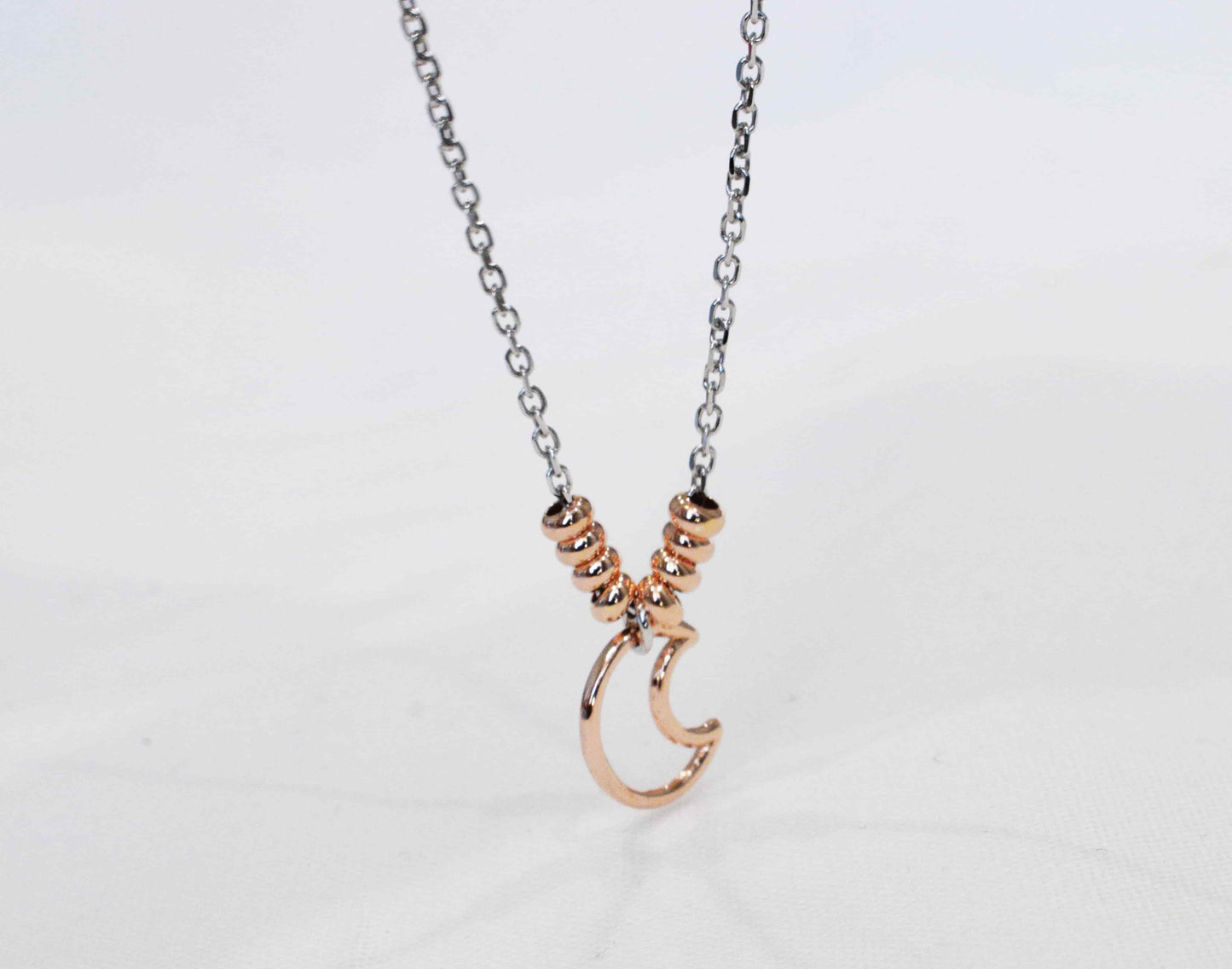 Collana Luna con pallini rosé in argento 925.