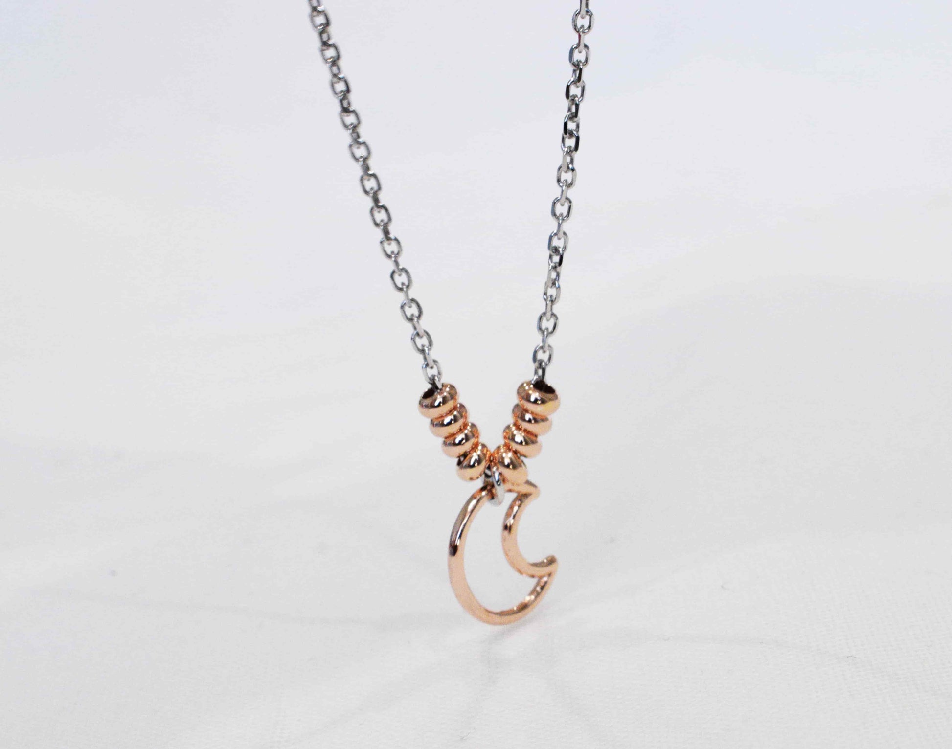 Collana Luna con pallini rosé in argento 925.