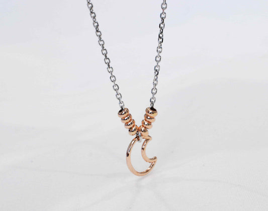 Collana Luna con pallini rosé in argento 925.