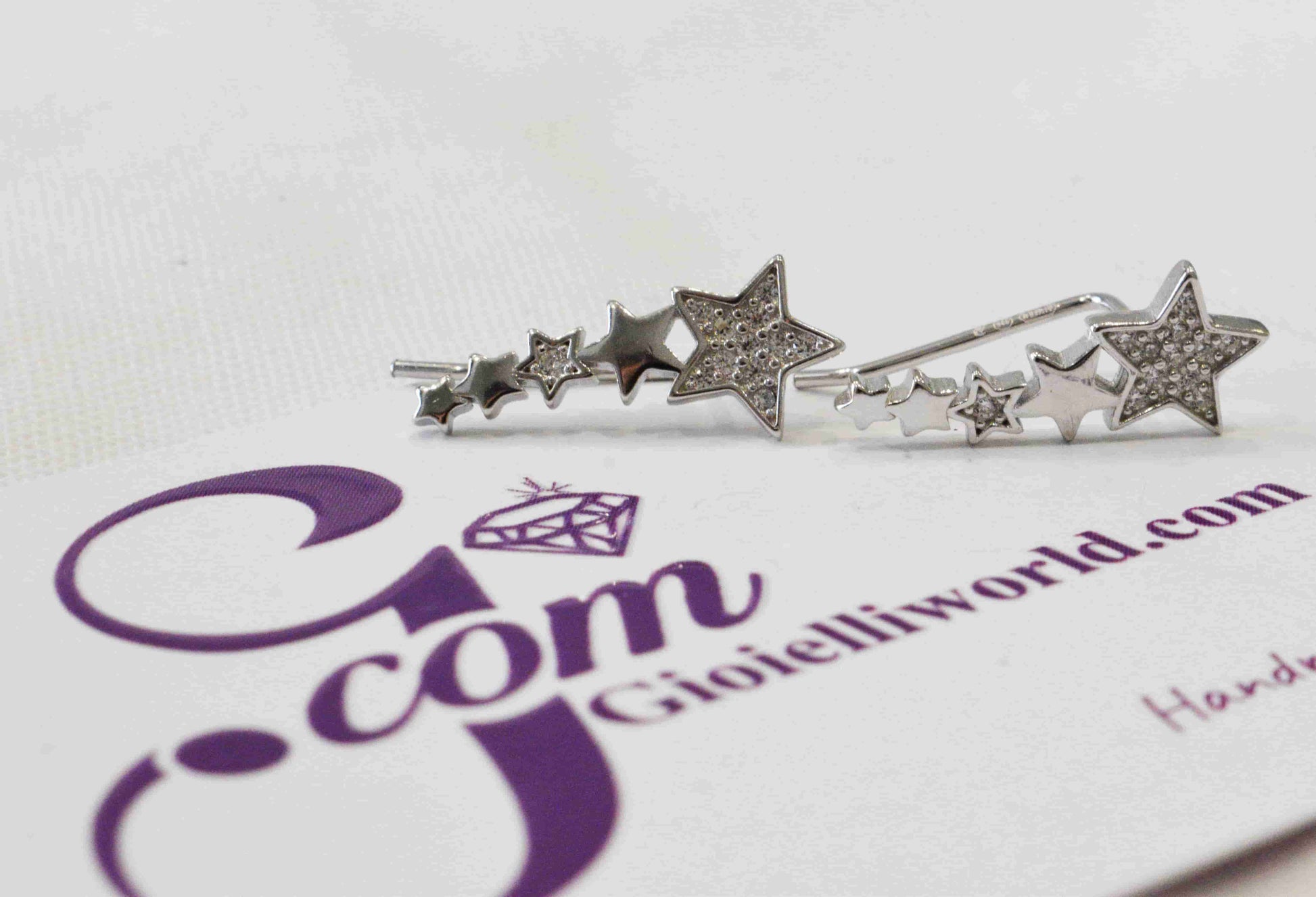 Coppia orecchini stelline in argento 925.