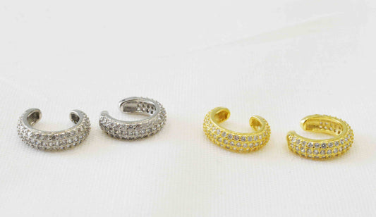 Earcuff bombati in argento 925 colorazione argento e placcato oro.